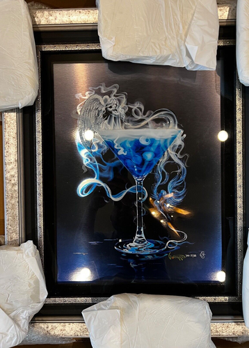 A DRINK WITH ANGELS - MICHAEL GODARD MIXED MEDIA SCULPTOGRAPH 3D/LE/SIGNED/COA