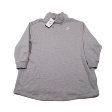 Nike Club Fleece Oversized Sweatshirt Women 2X Plus Size Sportswear Heather Grey