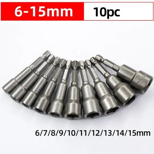 6mm-19mm Impact Socket Magnetic Nut Screwdriver 1/4Hex Key Set Drill Bit Adapter - Bild 16 von 17