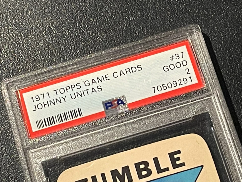 1971 Topps Game Cards Johnny Unitas #37 PSA 2 - Image 2 of 4