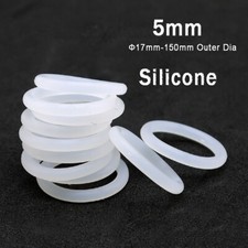 Food Safety VMQ Silicone O-Ring O Ring, Outer Dia 17mm - 150mm, 5mm Thick White