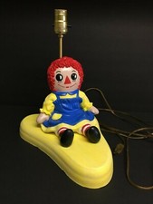 Rare Vintage 1970's Kids Raggedy Ann Hand Painted Lamp