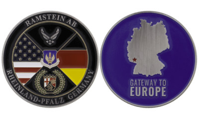 RAMSTEIN AIR FORCE BASE RHEINLAND -PFALZ GERMANY 2'' CHALLENGE COIN