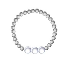 Bracciale di Perle Acqua Dolce Naturale Kokichi BR-PKS178 Grigio Piccole Bianco