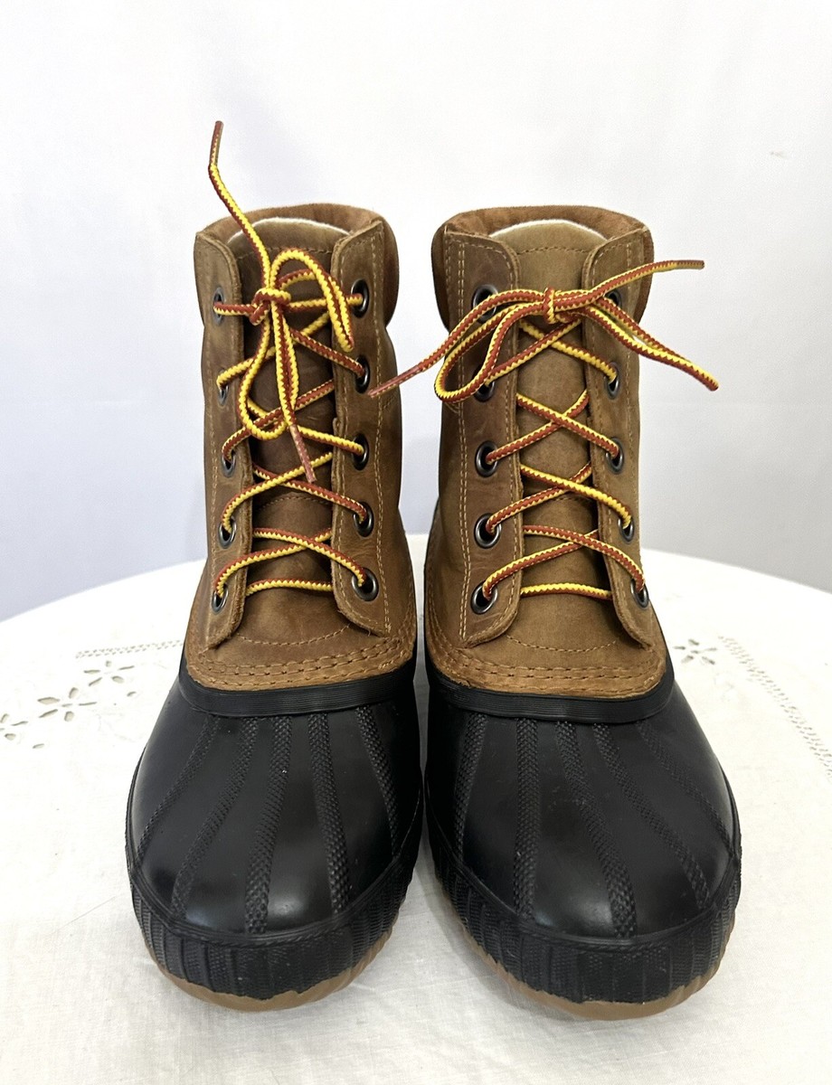 Sorel Cheyenne II Brown Leather Waterproof Duck Boots Size Men Women  EUC