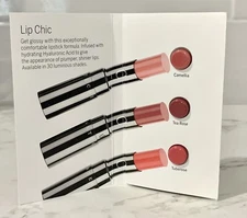 CHANTECAILLE Lip Chic Camellia, Tea Rose, Tuberose, lipstick sample card