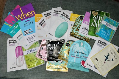 Lot Of 24 Facial Sheet Mask Eye Face Lip - Dr Jart + SEPHORA & Purlisse PLS READ