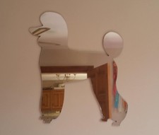 Poodle Pet Trim Silver Acrylic Mirror