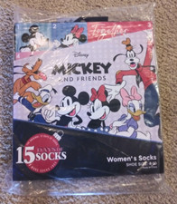 Disney Micky and Friends Womans/Shoe Size 4-10  15 days of Socks Box