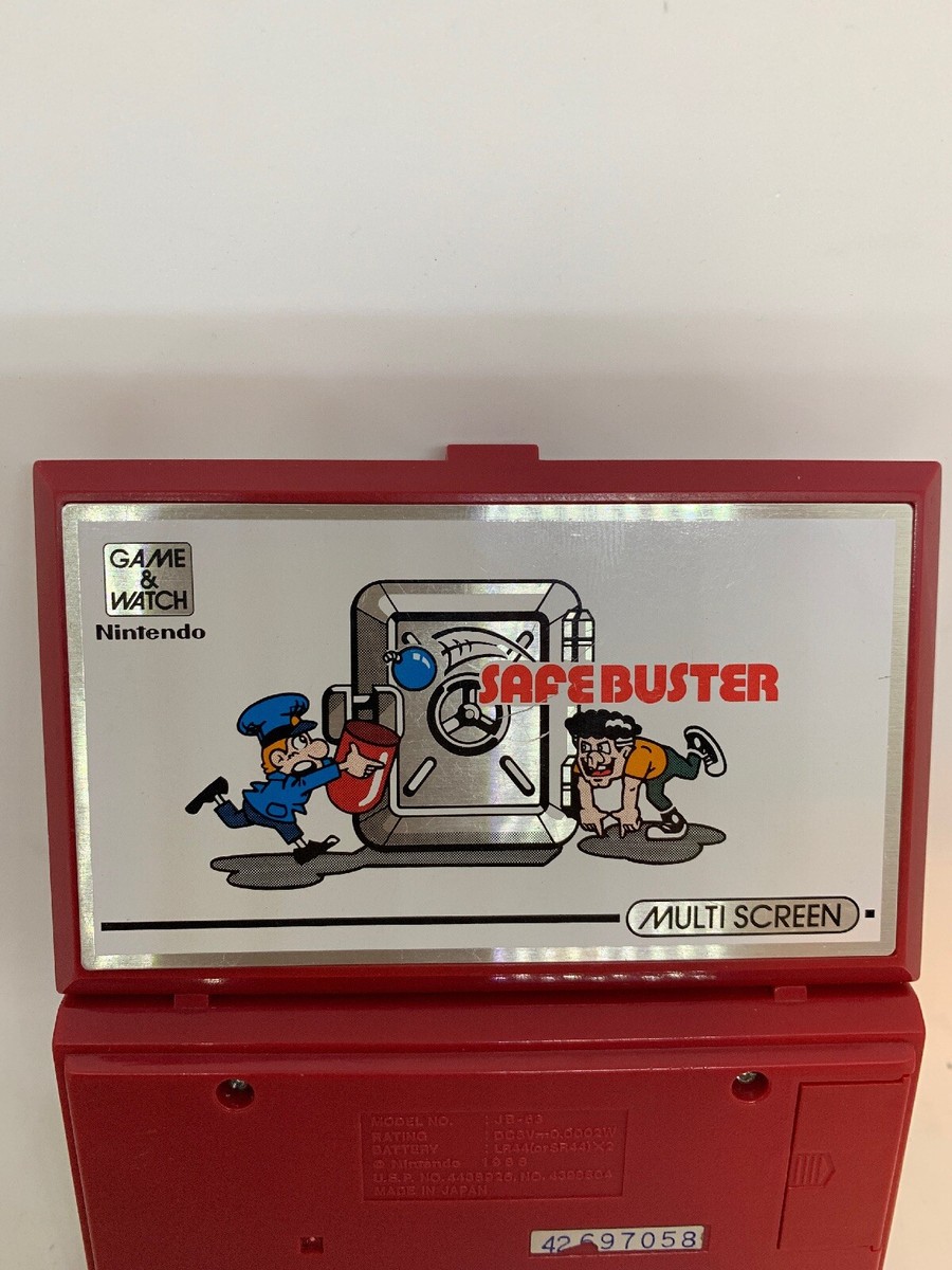 ERROR COVER ON UPSIDE DOWN** NINTENDO GAME & WATCH SAFEBUSTER 1988