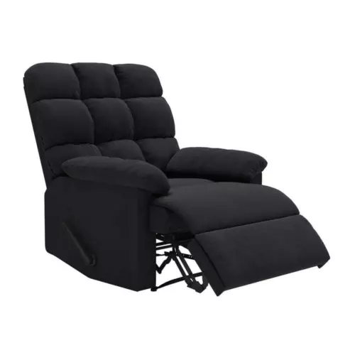 ProLounger Recliner Black Microfiber Wall Hugger Tufted Cushion Stain Resistant