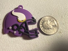 Minnesota Vikings, rubber helmet charms, 2 pack for DIY projects,