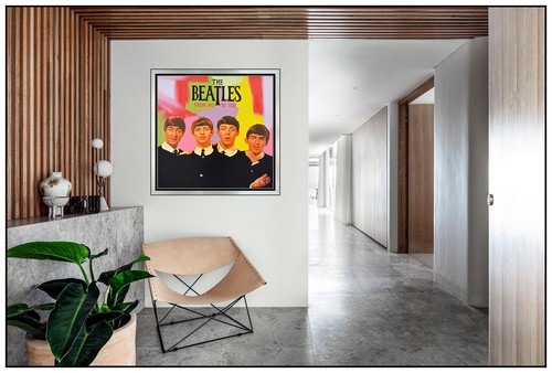 Steve Kaufman The Beatles Large Original Huile Peinture sur Toile Signée Œuvre - Photo 1/5