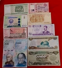  LOT 10 DIFFERENT WORLD PAPER MONEY BANKNOTES CURRENCY  UNC  FREE SHipping 