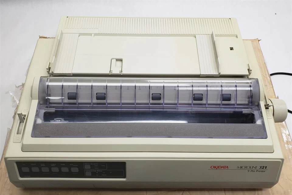 Oki OkiData Microline 321 9-Pin Dot Matrix Printer GE8253A w/ Original Box - Image 3 of 4