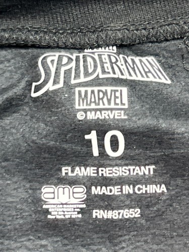 Marvel Sweatshirt Kids Size 10 Red Black Spiderman Flame Resistant Polyester New - Picture 5 of 9