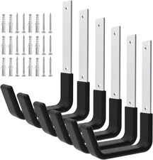 Heavy Duty Utility Hooks - Wall Mount, Hooks for Garage, Hose, Bike, Ladder, Lea