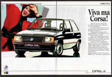 1986 OPEL Corsa Viva 3-door Vintage Original 2 page Print AD | Black car photo