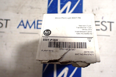 Allen Bradley 800T-P16W White Pilot Light Ser U Transformer Type