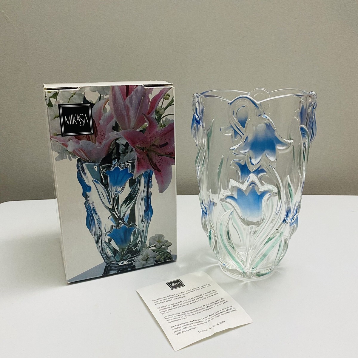 美品 ★ MIKASA クリスタル 花瓶 Vintage 80's Mikasa 7.75