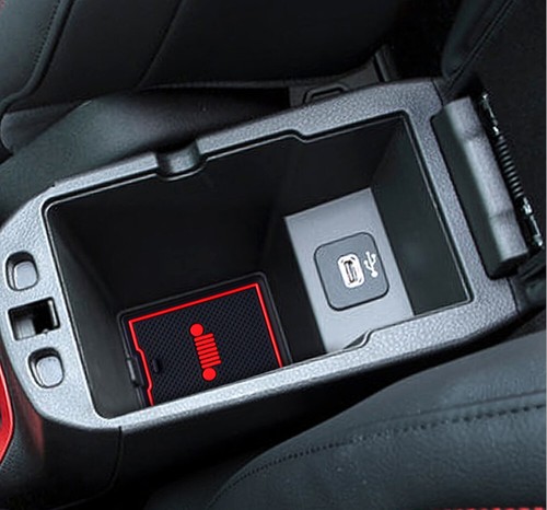 Almohadilla de ranura/alfombrilla portavasos interior de goma para automóvil Jeep Renegade 2018-21 - Imagen 17 de 23