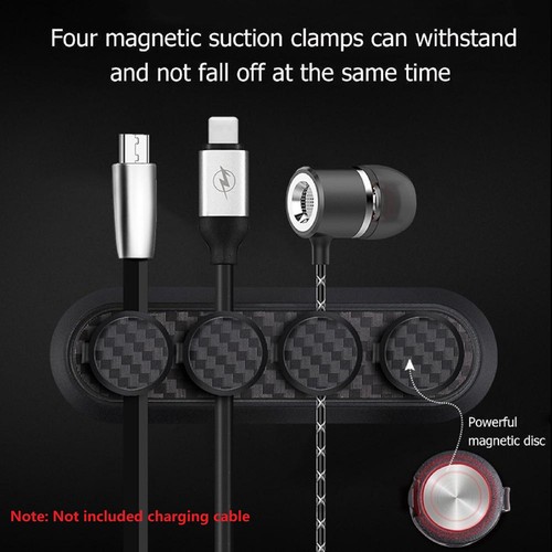 Carbon Fiber Texture Organizer Magnetic Wire Adjuster Clip Winder Holder h - Afbeelding 9 van 12