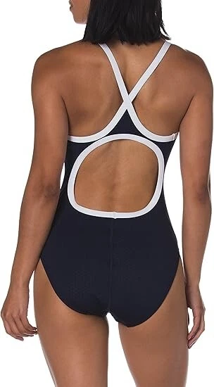 Traje de baño para mujer TYR Hexa Diamondfit, negro/dorado, talla 40 Foto 4 de 4