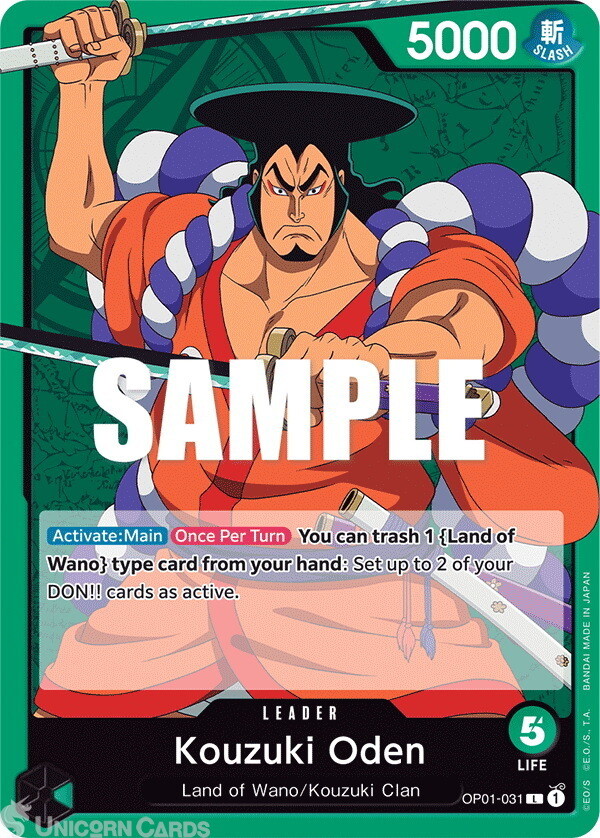 OP01-031 Kouzuki Oden Leader English One Piece TCG Card