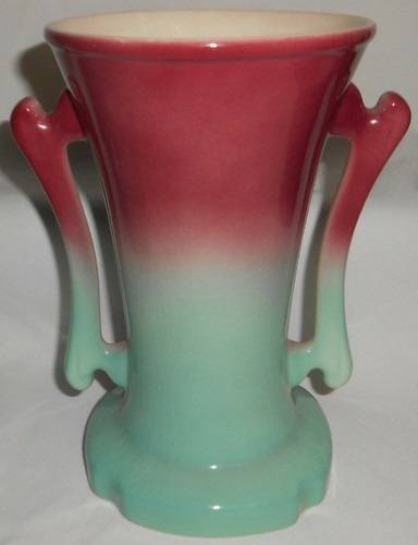 1940s-50s Cameron Clay Pottery TWO TONE CATTAIL VASE Made in West Virginia - Picture 2 of 6