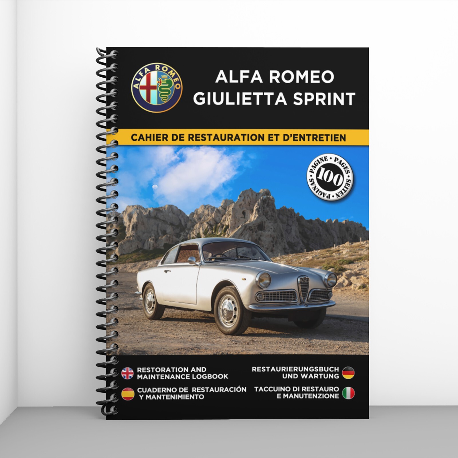 Cahier de restauration Alfa Romeo Giulietta Sprint pour entretien de voiture ancienne