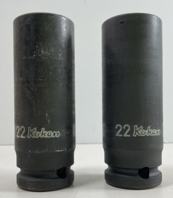 Ko-Ken Hand Tools 34272 1/2'' Dr. 22mm 6pt Deep Metric Impact Socket SET OF 2