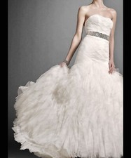 BRAND NEW GALINA SIGNATURE WEDDING DRESS SWG523 IVORY Sz 4 WITH BELT