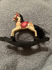 Carved Wooden Rocking Horse Figurine