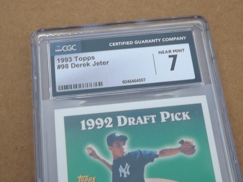 1993 Derek Jeter Topps #98 RC Rookie New York Yankees DRAFT PICK GRADED 7 CGC - Picture 3 of 4