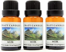 3 Musk 1/2oz Premium Grade Scented Fragrance Oil Crazy Candles