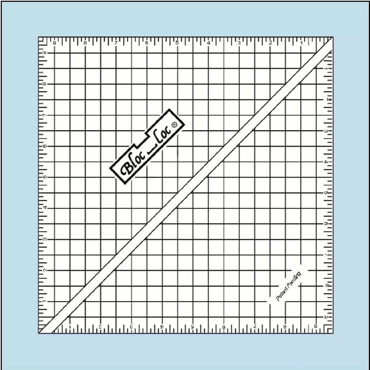 Bloc Loc Rulers 9.5 Inch Half Square Triangle Ruler for Quilting