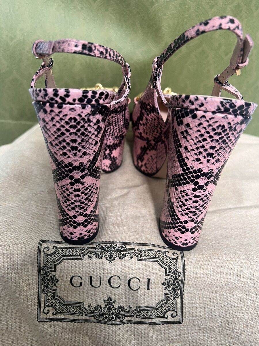GUCCI SHOES PYTHON PRINT LEATHER w HORSEBIT PLATFORM GUCCI SHOES PYTHON PRINT LEATHER w HORSEBIT PLATFORM