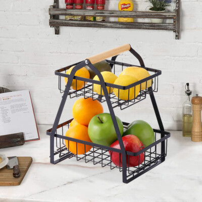 LANDTOM® 2 Tier Countertop Fruit Basket Bowl For Kitchen