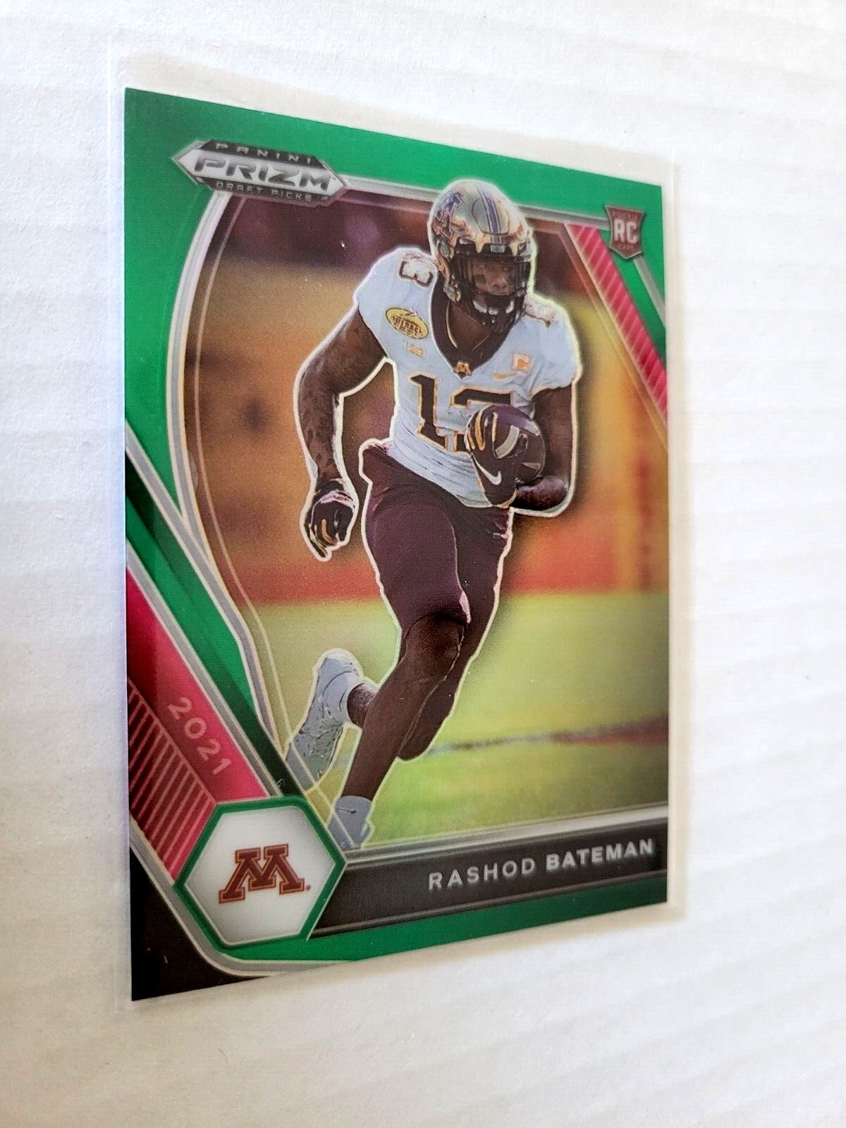 Rashod Bateman 2021 Panini Prizm Draft Picks Green PRIZM Rookie RC #116 Ravens