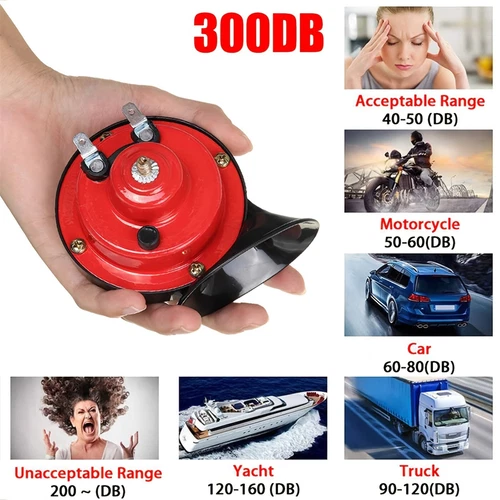2x 12V 300DB Super Loud Train Horn Waterproof Motorcycle Car Truck SUV Boat NEW - Picture 2 of 11
