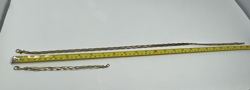 L.R. Juego de Collar y Pulsera Trenzados Vintage Dorado Plata Color Plata Dos Tonos - Imagen 6 de 8