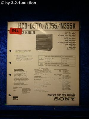 Sony Service Manual HCD D570 / N355 / N355K Component System  (#0844)