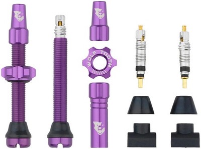 Wolf Tooth Ultraviolet Purple Tubeless Presta Valve Stem Kit - 44mm Aluminum,