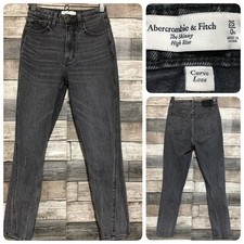 Abercrombie Fitch The Skinny High Rise Jeans Women  s 25/0R Gray Curve Love