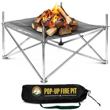 Fireside Outdoor Pop-Up Pit 24"Ultra Lite Weighs 3.2 lbs Folding FirePits