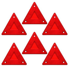 Enjoyist 6-Pack Red Safety Reflector Warning Sign, Slow 6'' x 5.2'',