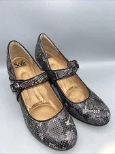 Sofft Petra Mary Jane pumps with a snake-print upper Size 8.5 M EUC