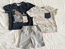 Tommy Bahama Dinosaur Stripes Shirt Shorts Toddler Boy 18 Months Set Lot of 3