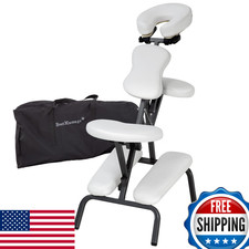 BestMassage Portable Massage Chair Tattoo Spa Therapy Foldable Lightweight White