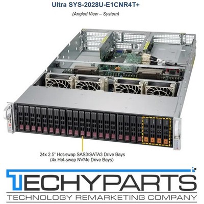 Supermicro SYS-2028U-E1CNR4T+ 2U 24-Bay 2.5'' Server w/ X10DRU-i+ CTO w/ Rear Bay